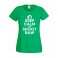 Camiseta mujer keep calm and shoot raw verde