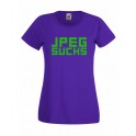 Camiseta mujer JPEG SUCKS purpura